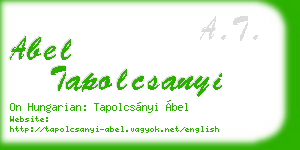 abel tapolcsanyi business card